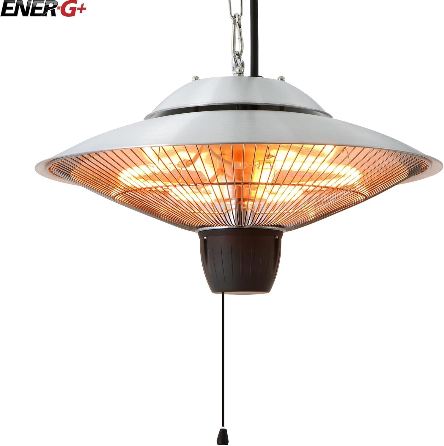 EnerG+ HEA-21524 Hanging Infrared Electric Heater, 1500W, Silver