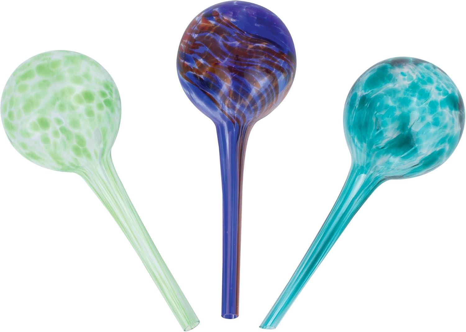 Hand-Blown Glass Self-Watering Globes for Plants, 3-Pack