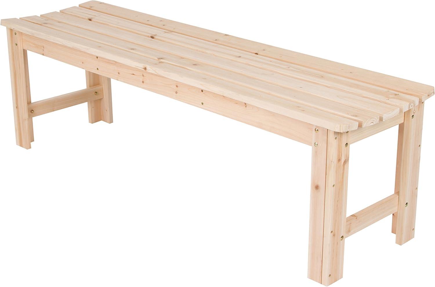 Natural Yellow Cedar 5-Foot Backless Garden Bench