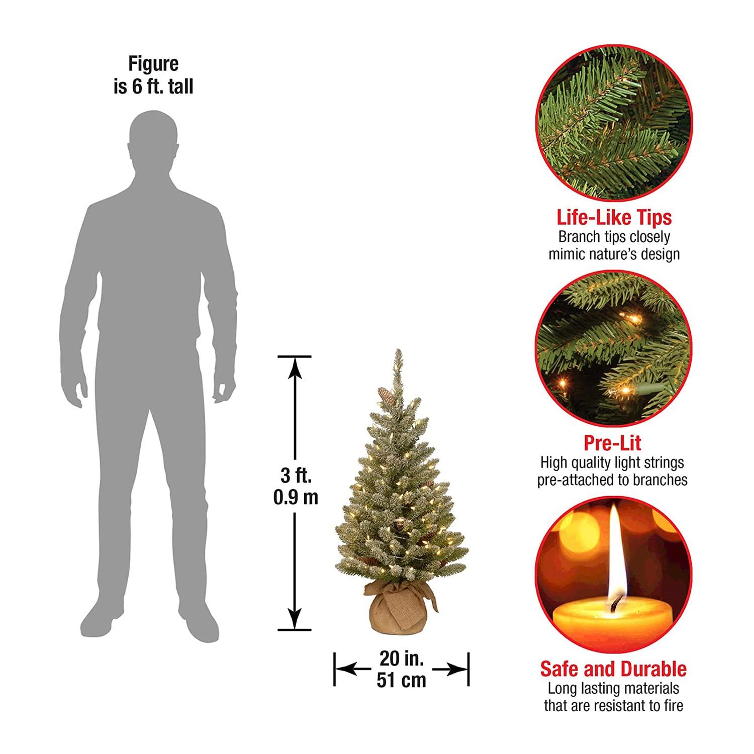 0'' Lighted Artificial Cedar Christmas Tree