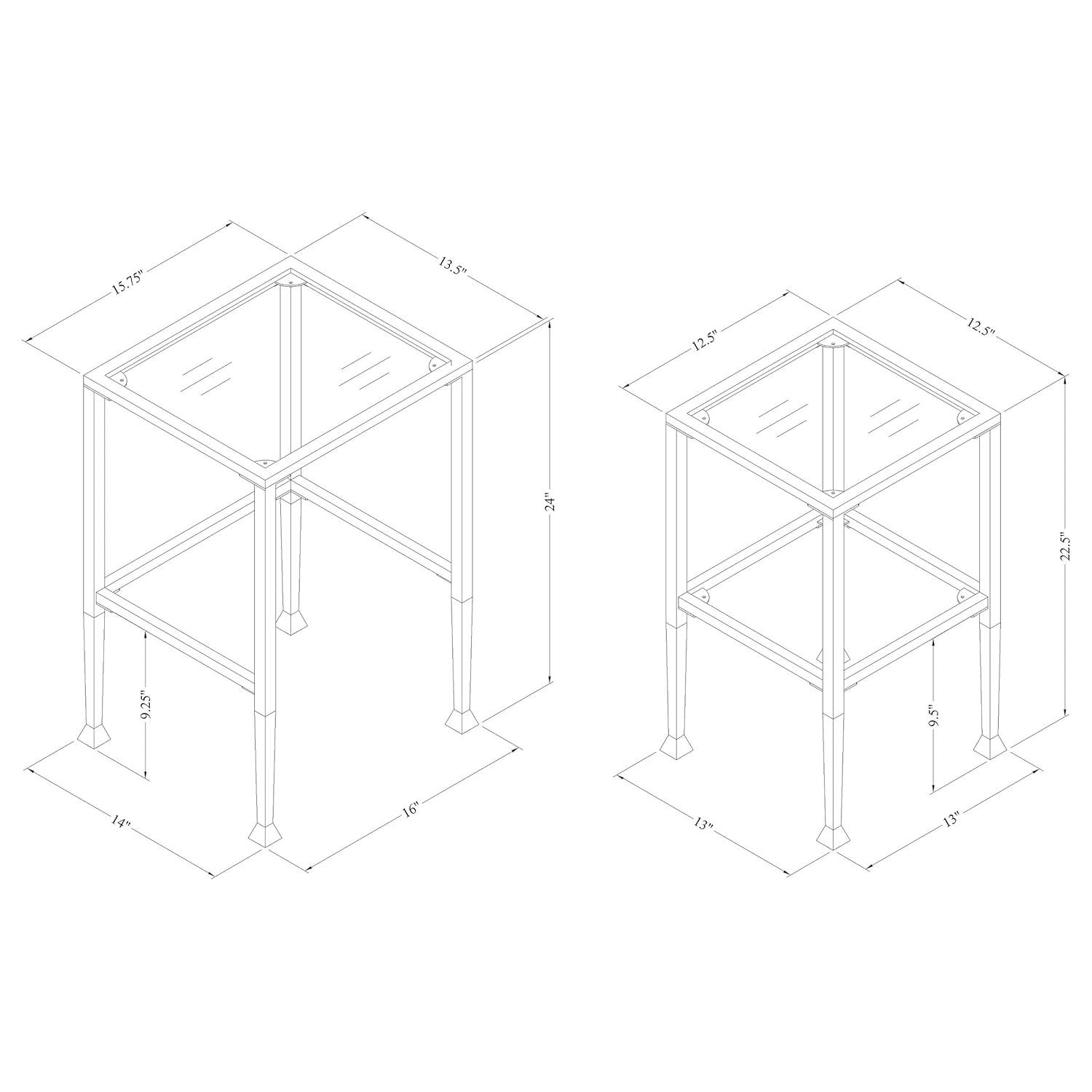Coaster Furniture Coaster Furniture Leilani 2-piece Glass Top Nesting Table Set Black (Set of 2)