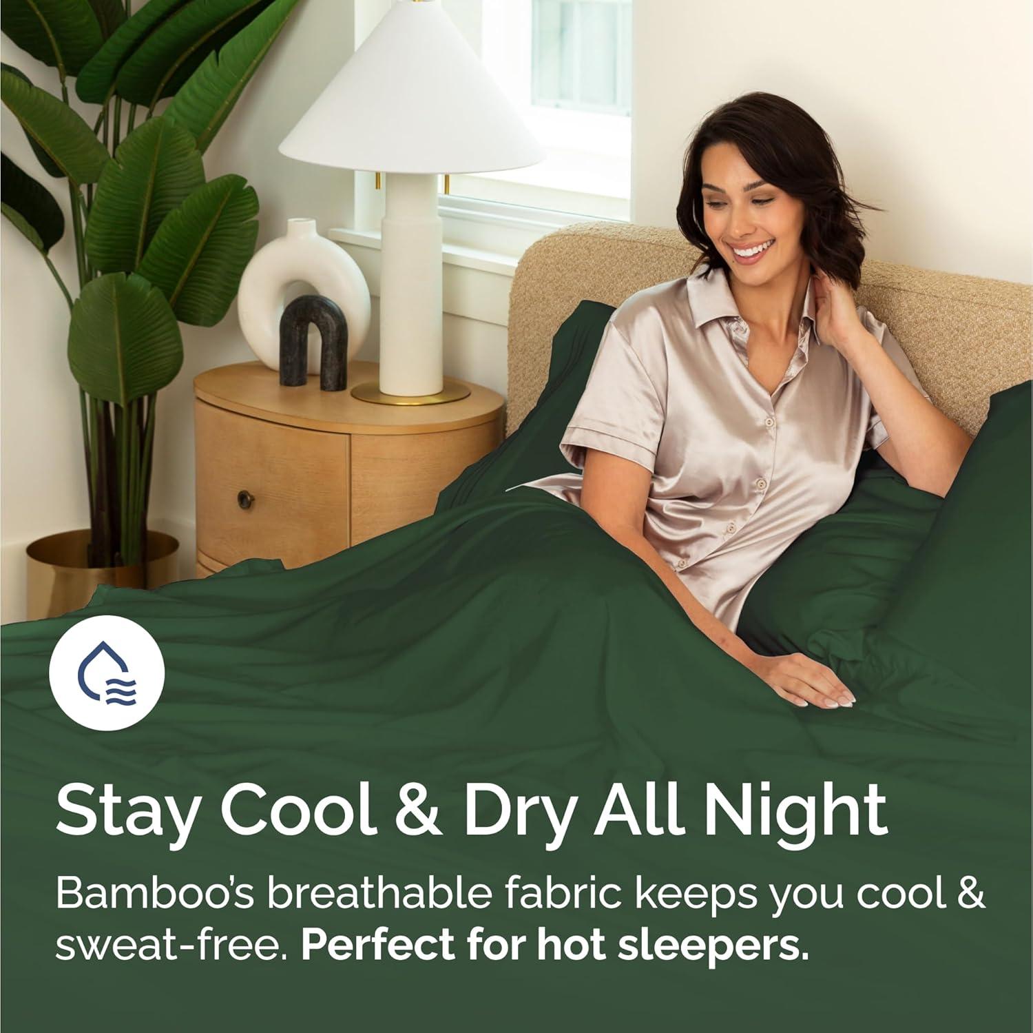 CGK Linens Premium Rayon From Bamboo 4 Piece Deep Pocket Ultra Soft & Cooling Sheet Set