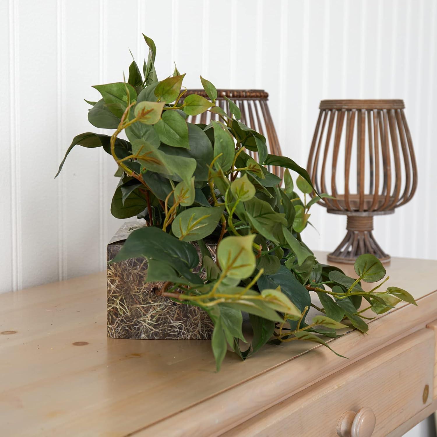 Nearly Natural 31-in Philodendron Artificial Ledge Plant