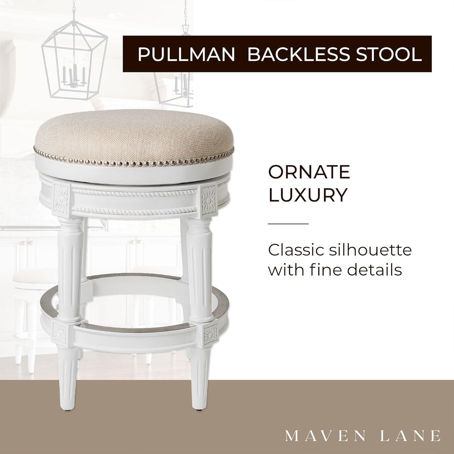 Maven Lane Pullman Backless Upholstered Kitchen Stool with Fabric Cushion Seat, Set of 4