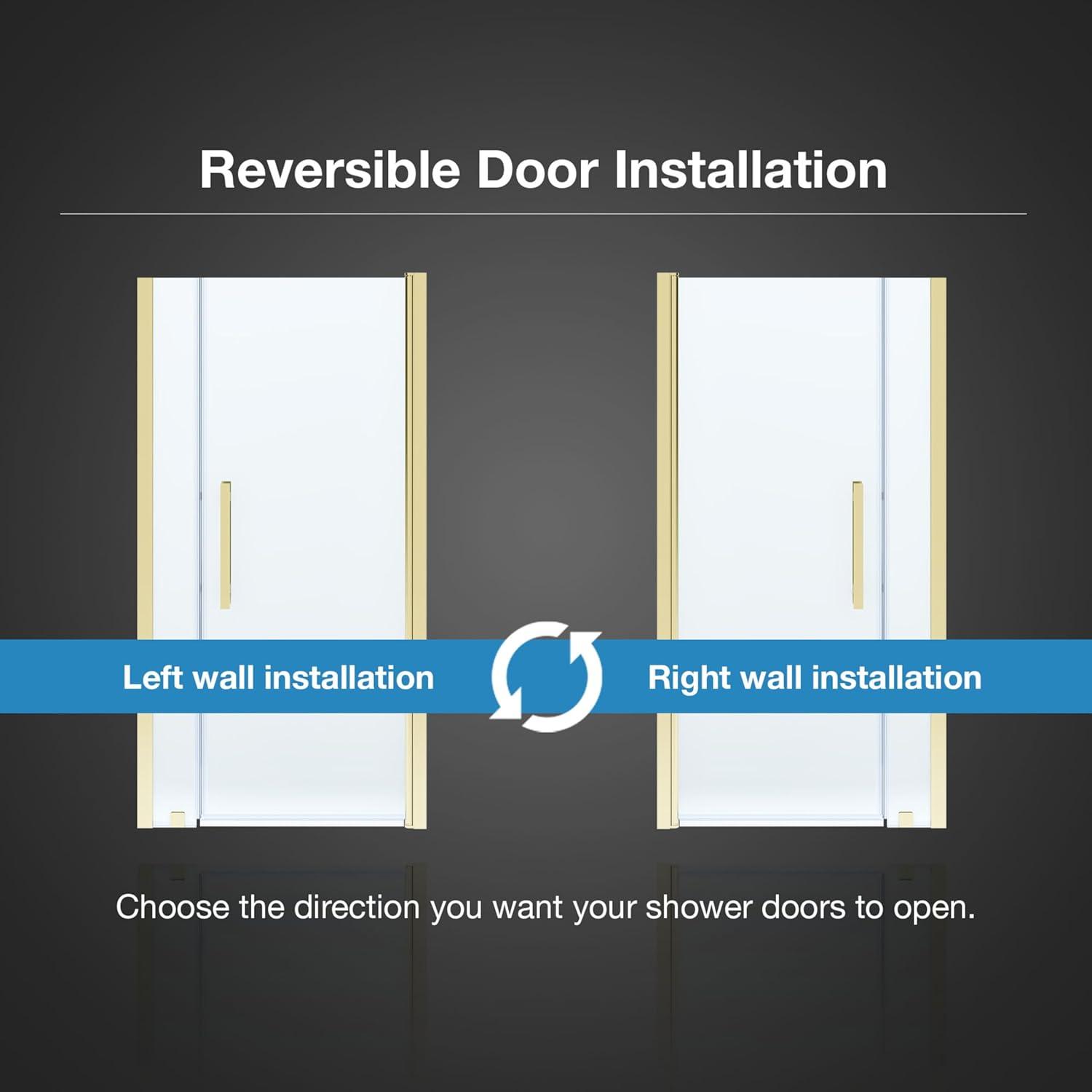 OVE Decors Pasadena 37 3/8 To 39 3/8 In. W X 72 In. H Alcove Frameless Pivot Shower Door In , 2025