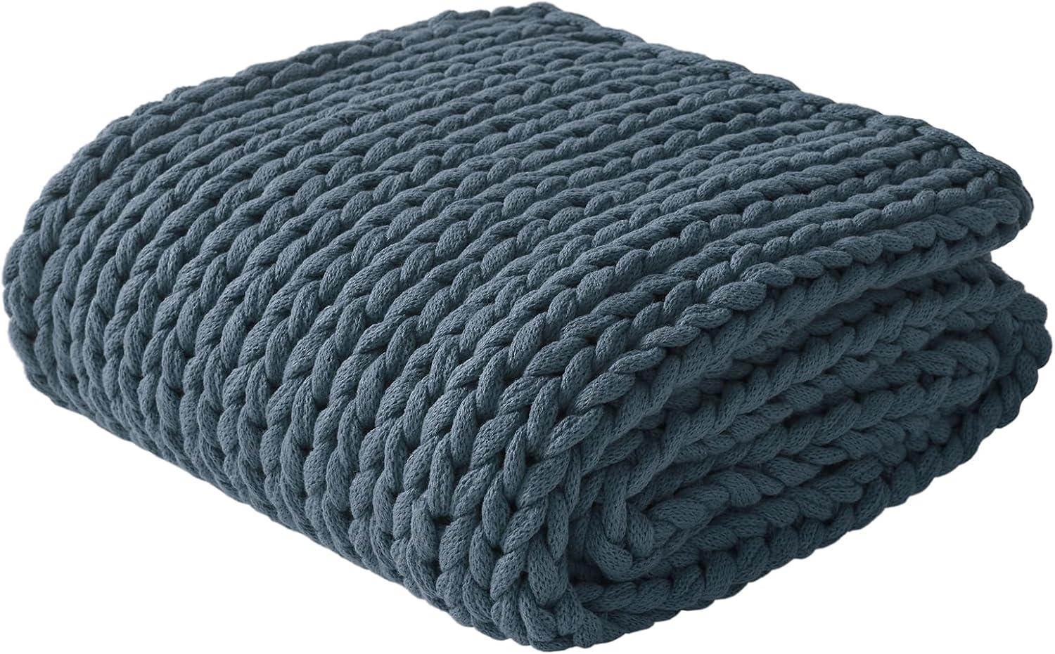 50"x60" Chunky Double Knit Handmade Throw Blanket - Madison Park