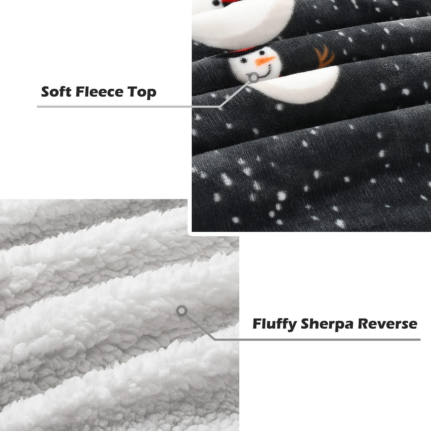 Catalonia Snowman Blanket, Christmas Sherpa Fleece Throw, Blanket For Couch And Bed,Soft,Thick, Fluffy,Warm