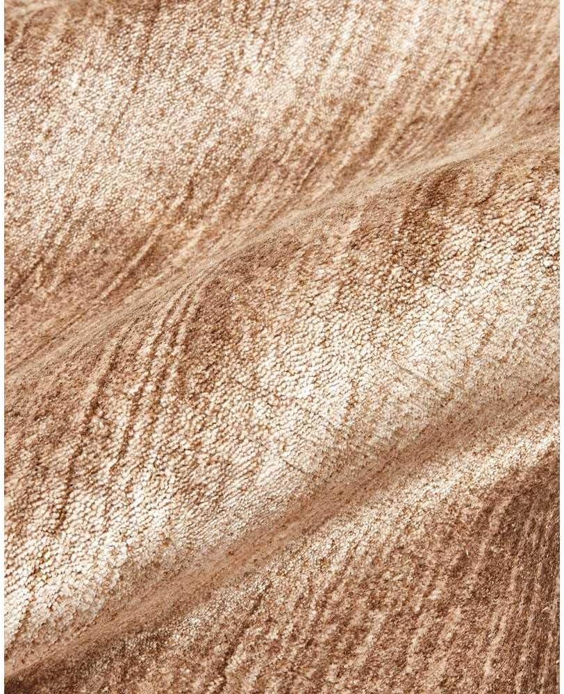 Solo Harbor Hand-Knotted Caramel Stripe Wool-Viscose 9' x 12' Area Rug