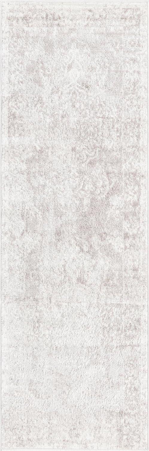 Unique Loom Oxford Collection Area Rug - Bodleian (2' x 6' Runner Gray/Ivory)