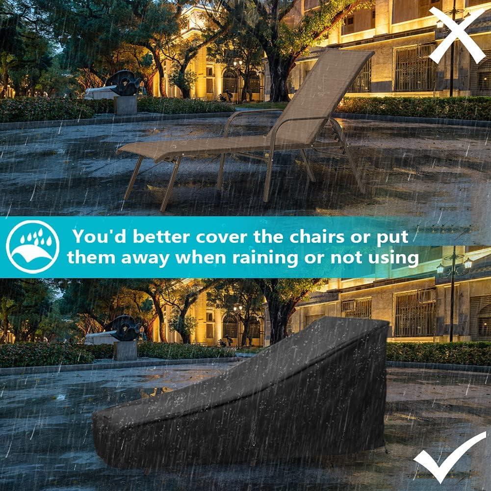 Crestlive Products Set of 2 Aluminum Patio Chaise Lounge Chairs Outdoor Recliners, Brown