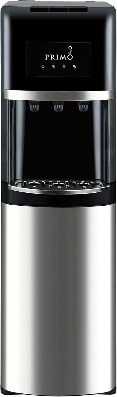 Primo Deluxe Bottom Loading Stainless Steel Electric Water Dispenser Black: Hot/Cold, 5 Gallon, Energy Star Certified