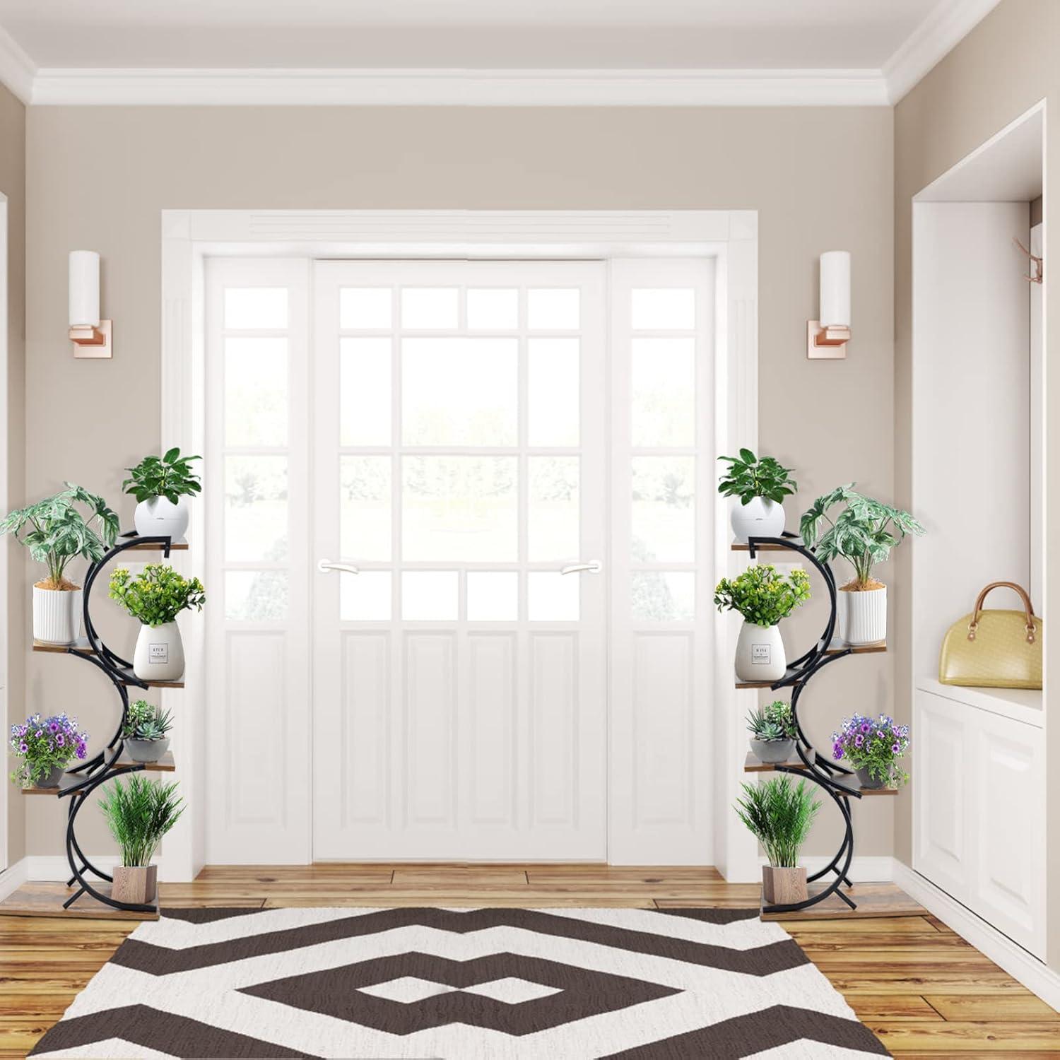 CHPHI Plant Stand Indoor 6-Tier wrought iron Plant Stand Green Indoor Tiered Use Office Home Decor, Flower Pot Holder Shelf for Living Room, Patio, Balcony