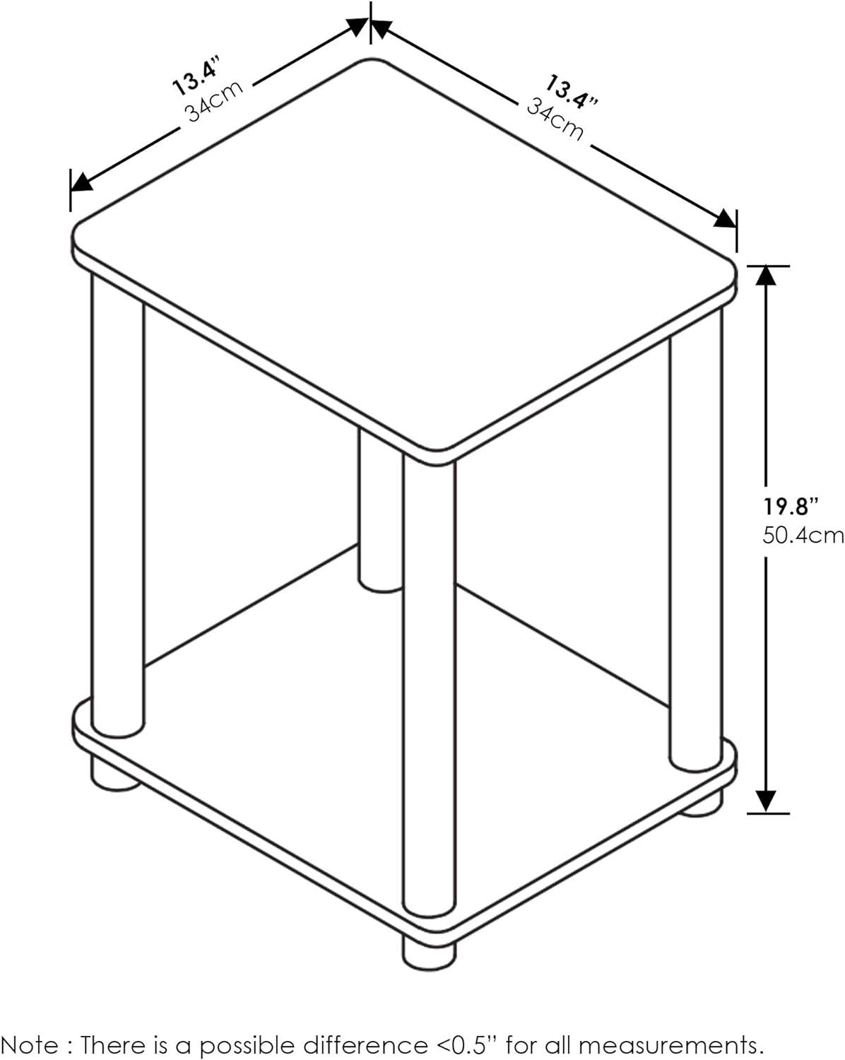 Compact Walnut Brown Engineered Wood End Table Set