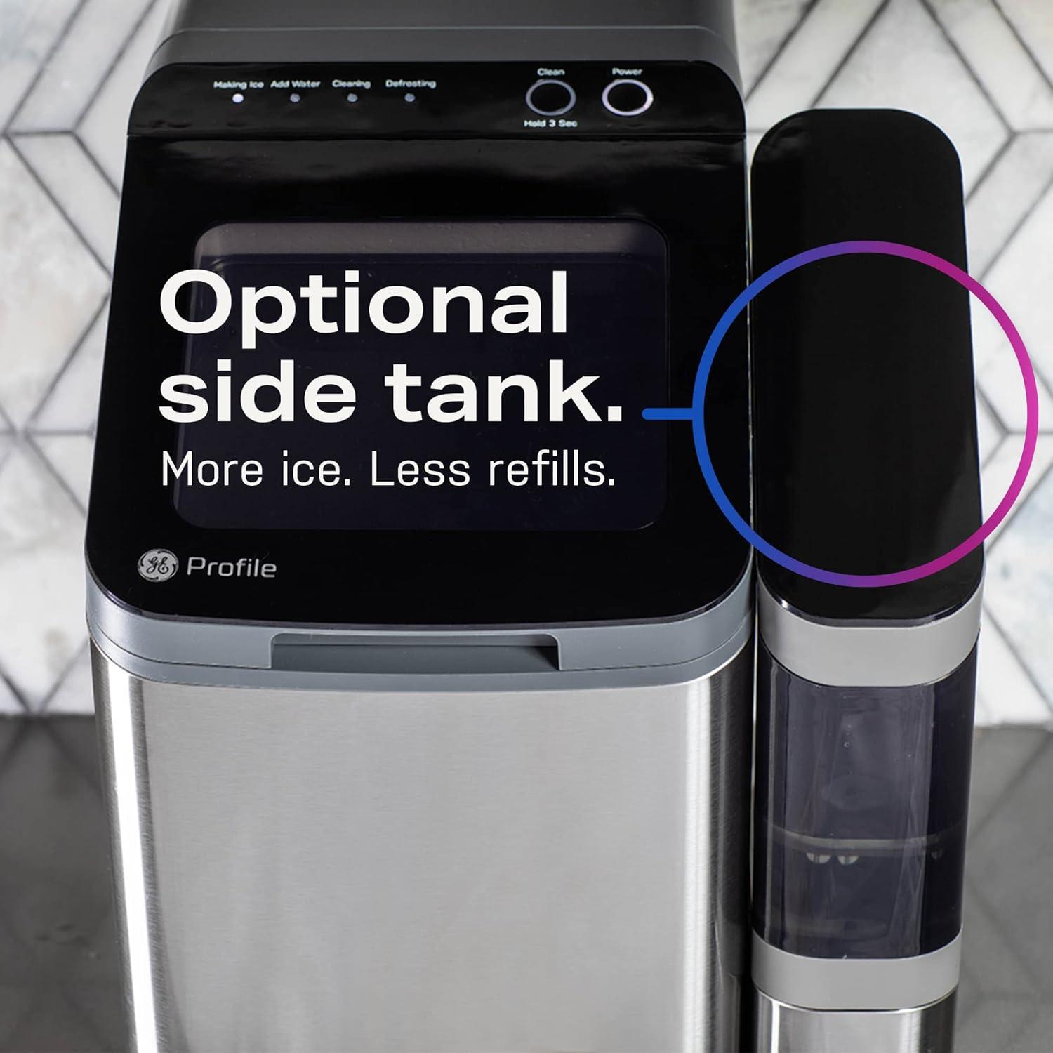 GE Profile Opal 1.0 Nugget Ice Maker| Countertop Pebble Ice Maker | Portable Ice Machine Makes up to 34 lbs of Ice Per Day | Stainless Steel