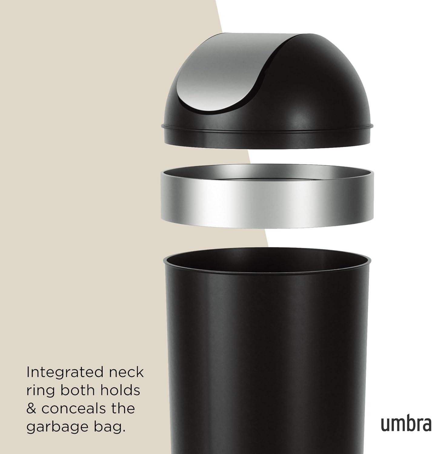 Umbra Venti Plastic Swing Top Kitchen Trash Can - 16 Gallons