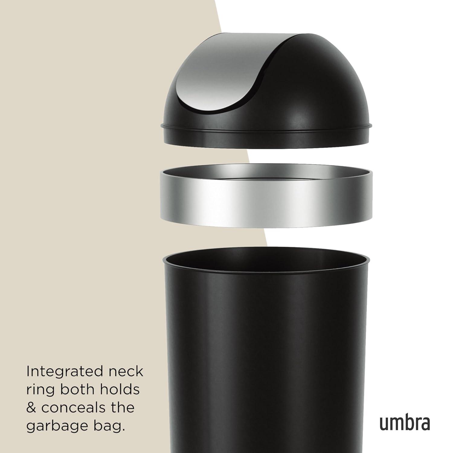 Umbra Venti Plastic Swing Top Kitchen Trash Can - 16 Gallons