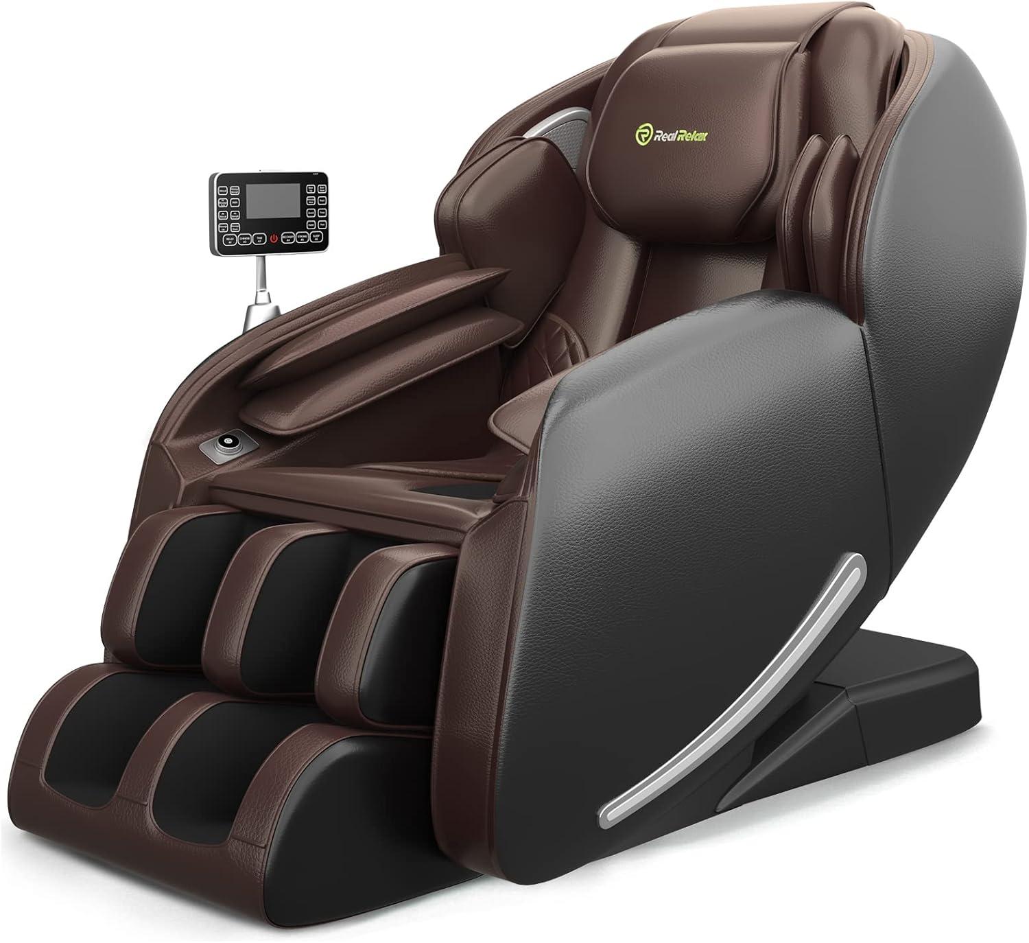 Real Relax 3D SL-Track Massage Chair, Full Body Zero Gravity Shiatsu Thai Massage Recliner, Black