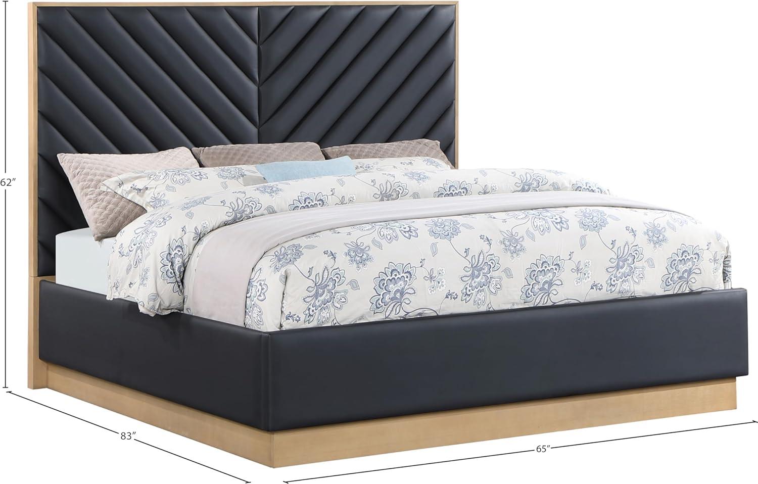 Meridian Furniture Casa Black Vegan Leather Queen Bed