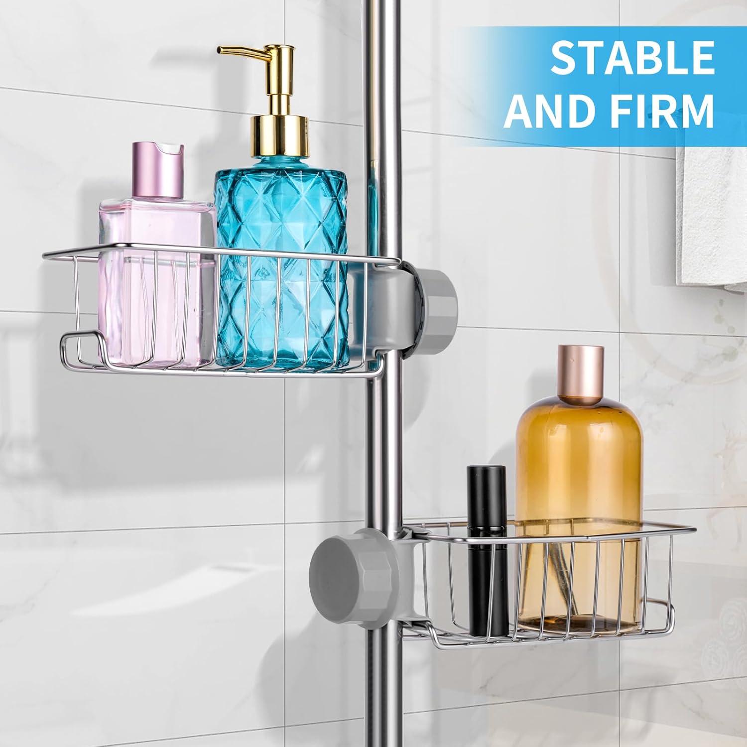 Rebrilliant Janay Tension Pole Stainless Steel Shower Caddy
