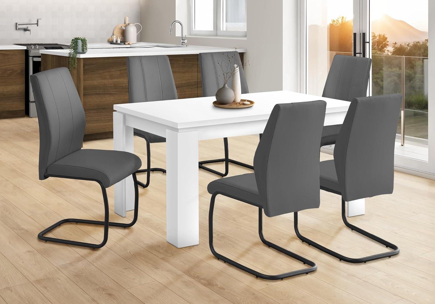 Monarch Specialties Dining Table 60" Rectangular Kitchen Dining Room White Laminate Contemporary Modern