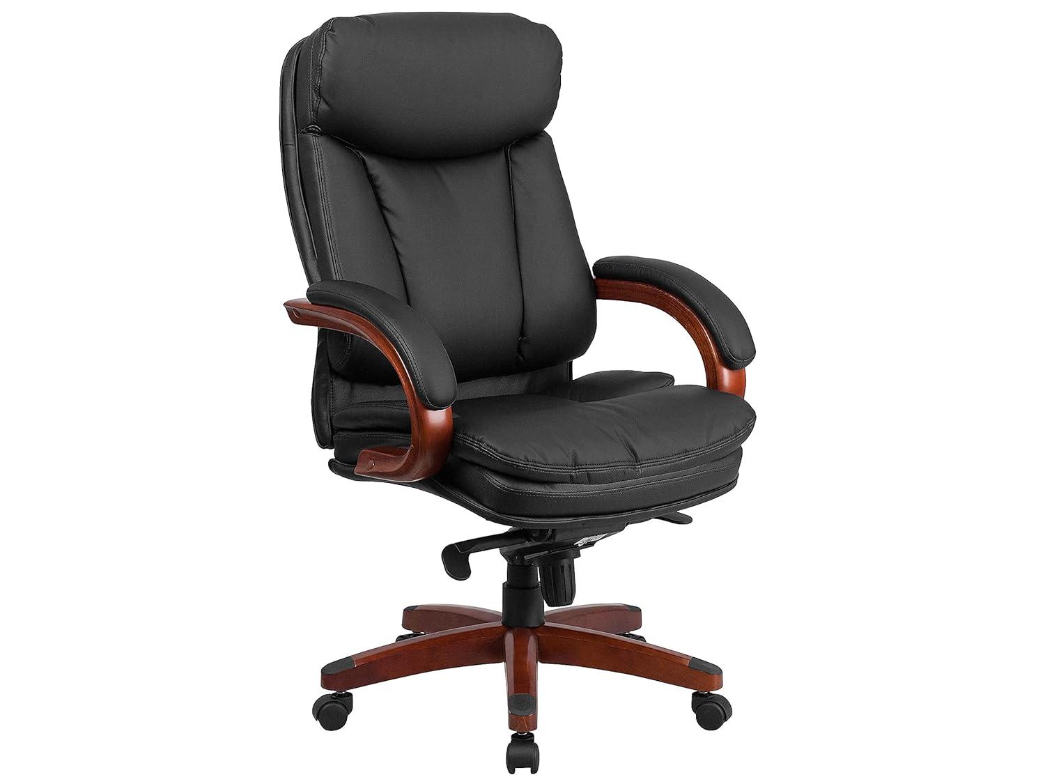 Flash Furniture High Back LeatherSoft Executive Swivel Ergonomic Office Chair with Synchro-Tilt Mechanism