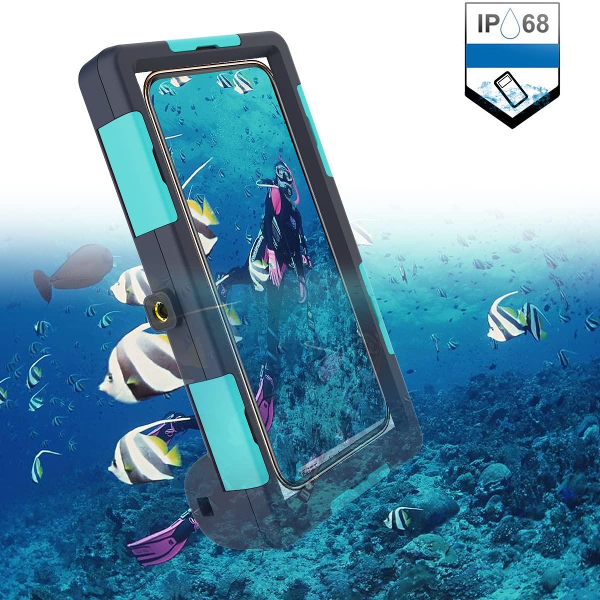 KOMI Professional Waterproof Underwater Snorkeling Phone Case for iPhone 11/8/7/6 Pro Max Mini Xr/X/Xs/Samsung Galaxy Note10/9/8/S10/9/8 Ultra Plus Professional screensizes Below 4.7inch Green