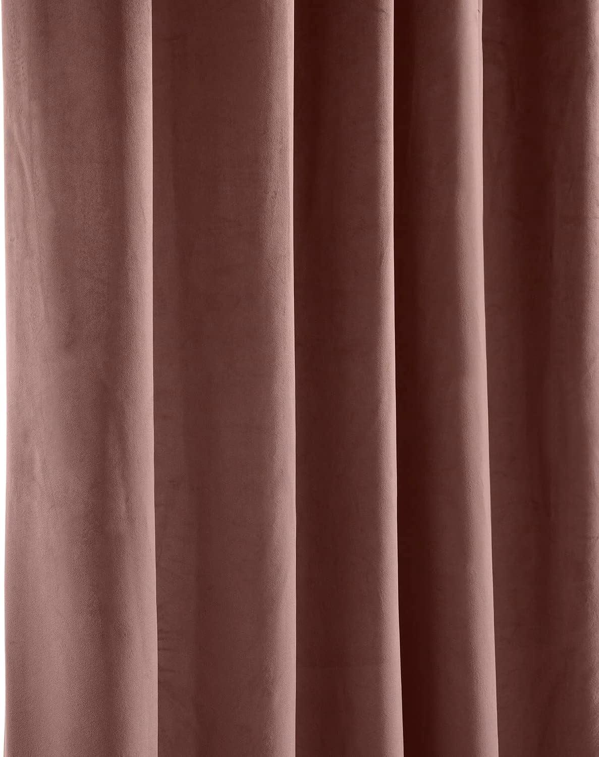 HPD Half Price Drapes Wild Rose Heritage Plush Velvet Room Darkening Curtains for Bedroom & Living Room Curtains (1 Panel), Window Curtains 84 inches long, Extra Wide Curtains & Drapes, 100W X 84L