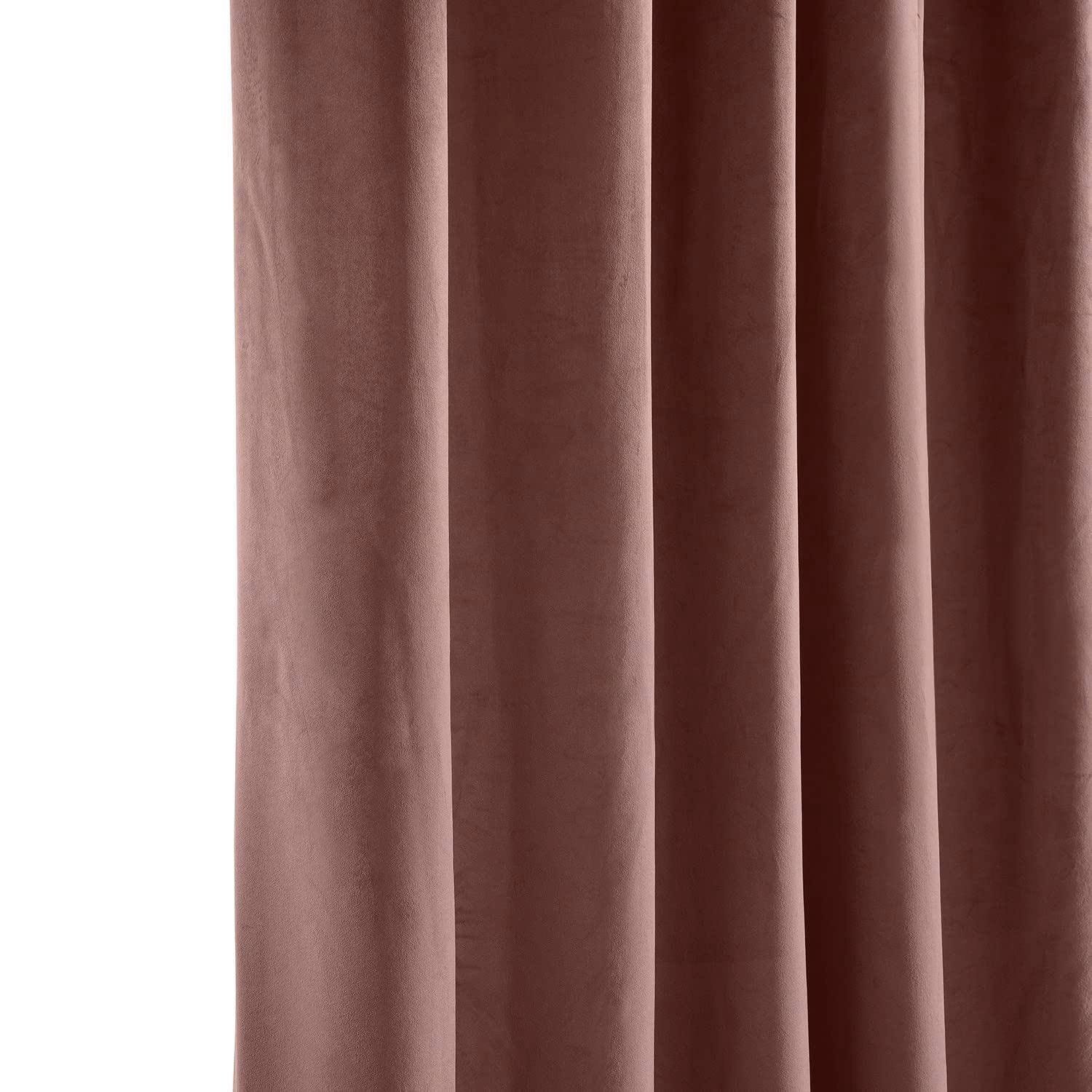 HPD Half Price Drapes Wild Rose Heritage Plush Velvet Room Darkening Curtains for Bedroom & Living Room Curtains (1 Panel), Window Curtains 84 inches long, Extra Wide Curtains & Drapes, 100W X 84L