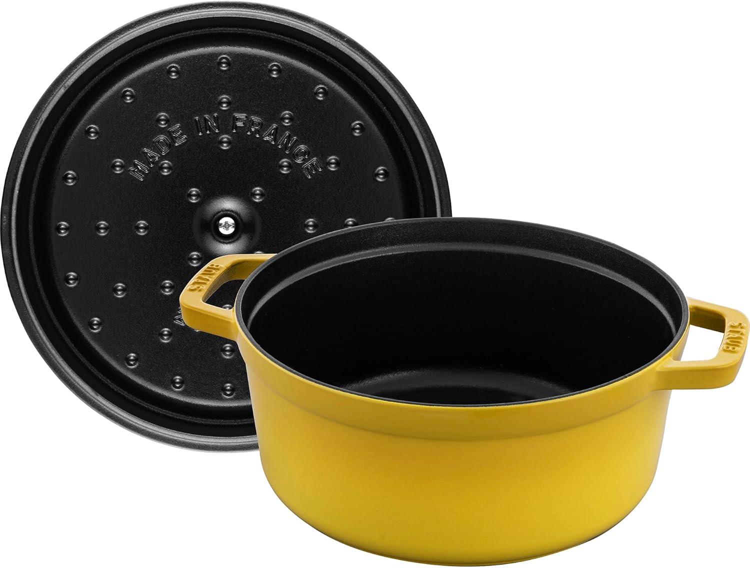 Citron Enameled Cast Iron 4-Qt Round Dutch Oven