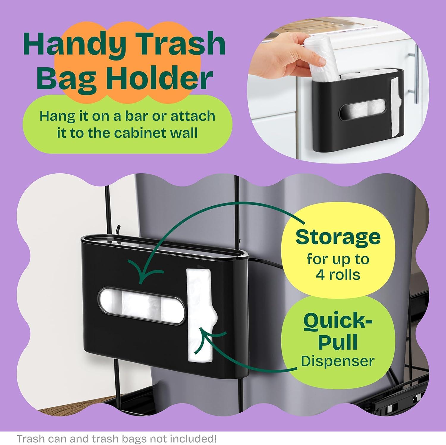 Black Steel Pull-Out Under Cabinet Trash Can Slider