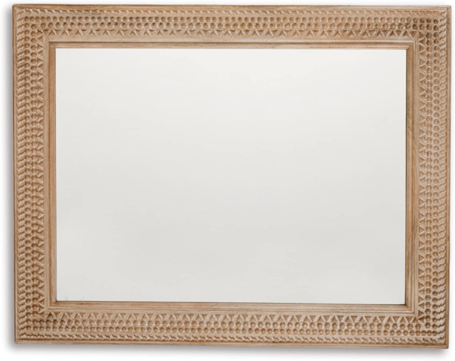 Brown Carved Wood 78" Full Length Floor Mirror