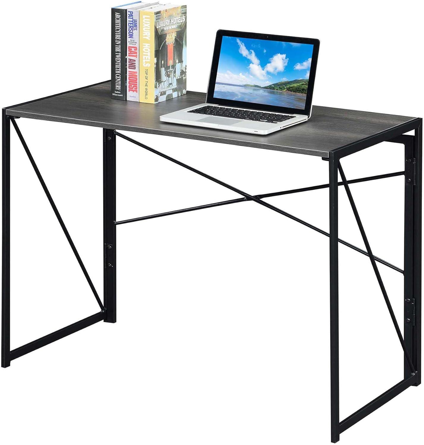 Convenience Concepts 29.50 inches Tall Xtra Folding Desk, Faux Birch/Black, All ages