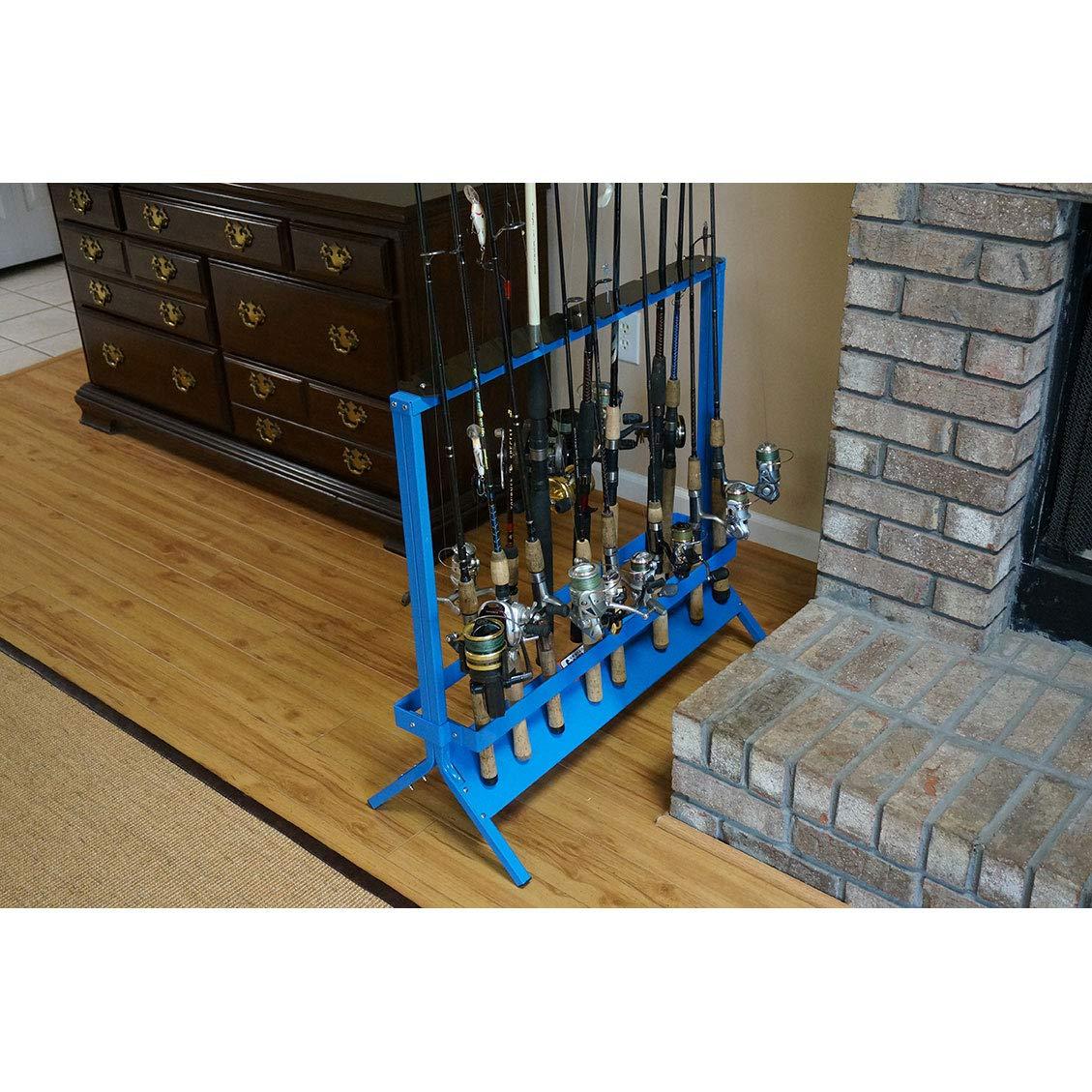 Viking Solutions VFR001 22 Rod Floor or Deck Powder Coat Steel Fishing Rod Rack