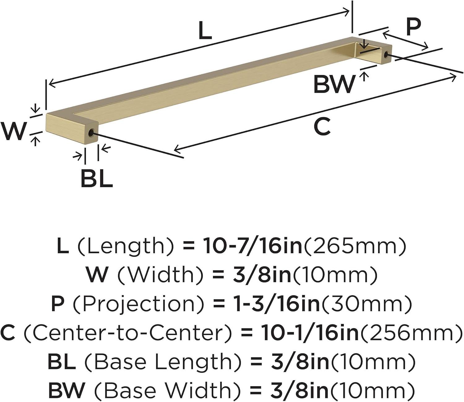 Monument 10-1/16 in (256 mm) Center-to-Center Cabinet Pull