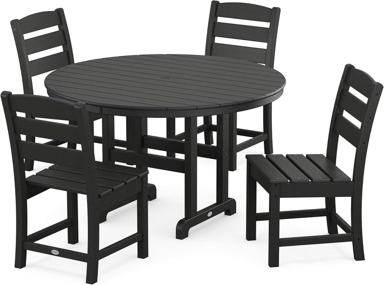 Lakeside 5-Piece Round Farmhouse Side Chair Dining Set