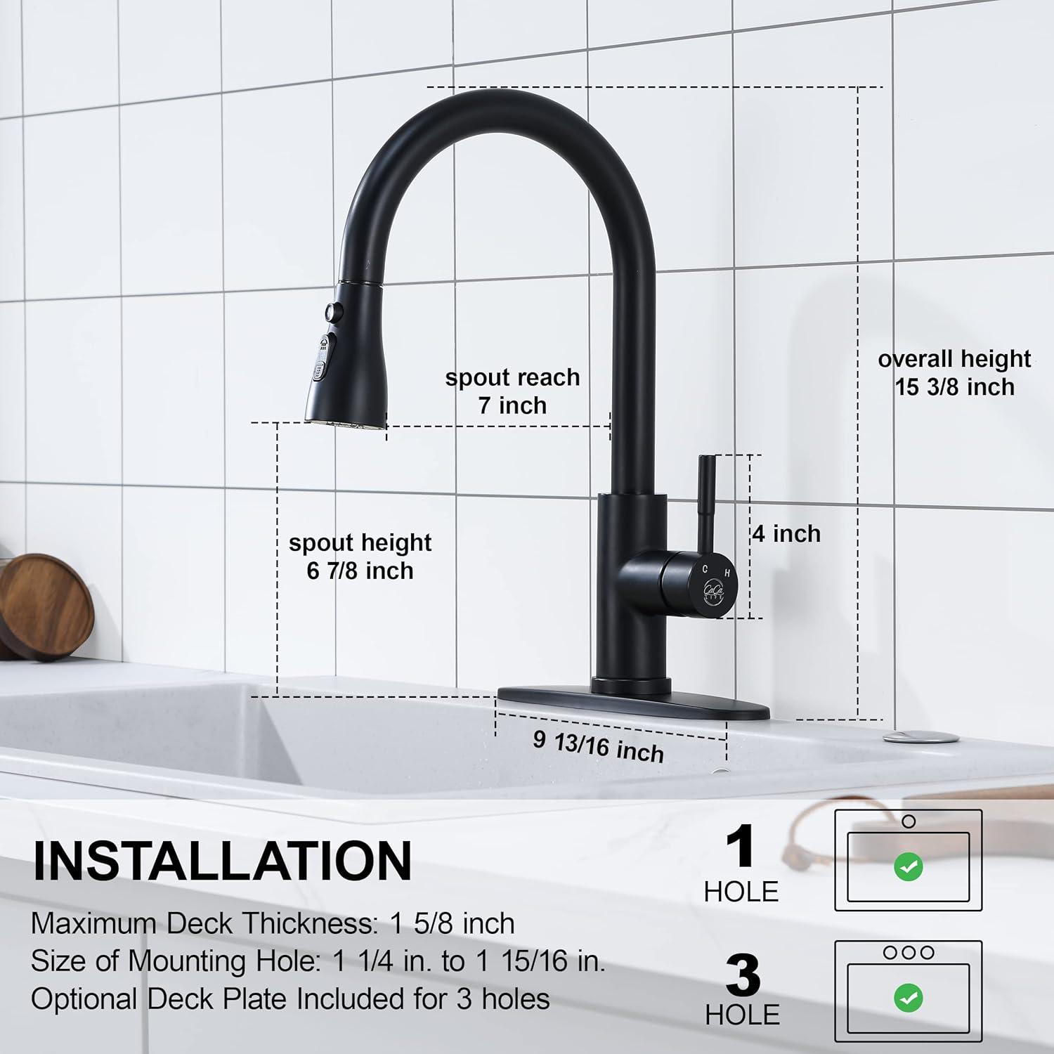 Babevy Pull Down Kitchen Faucet