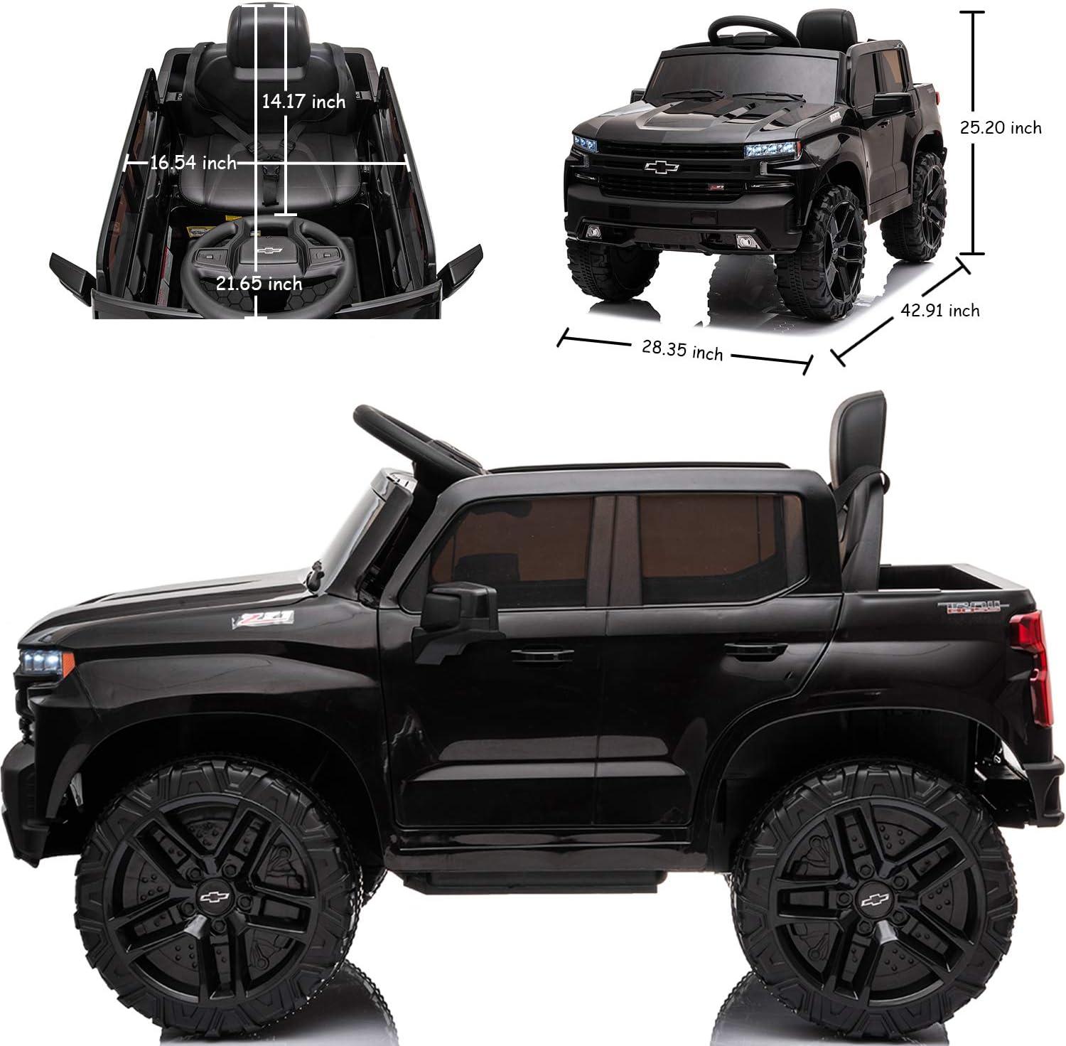Jojoka 12V Licensed Chevrolet Silverado GMC Ride on Truck Car for Kids Battery Powered Electric Toys Vehicles with Remote Control, LED Light, Bluetooth, Spring Suspension, for 3-8 Years Old, Pink
