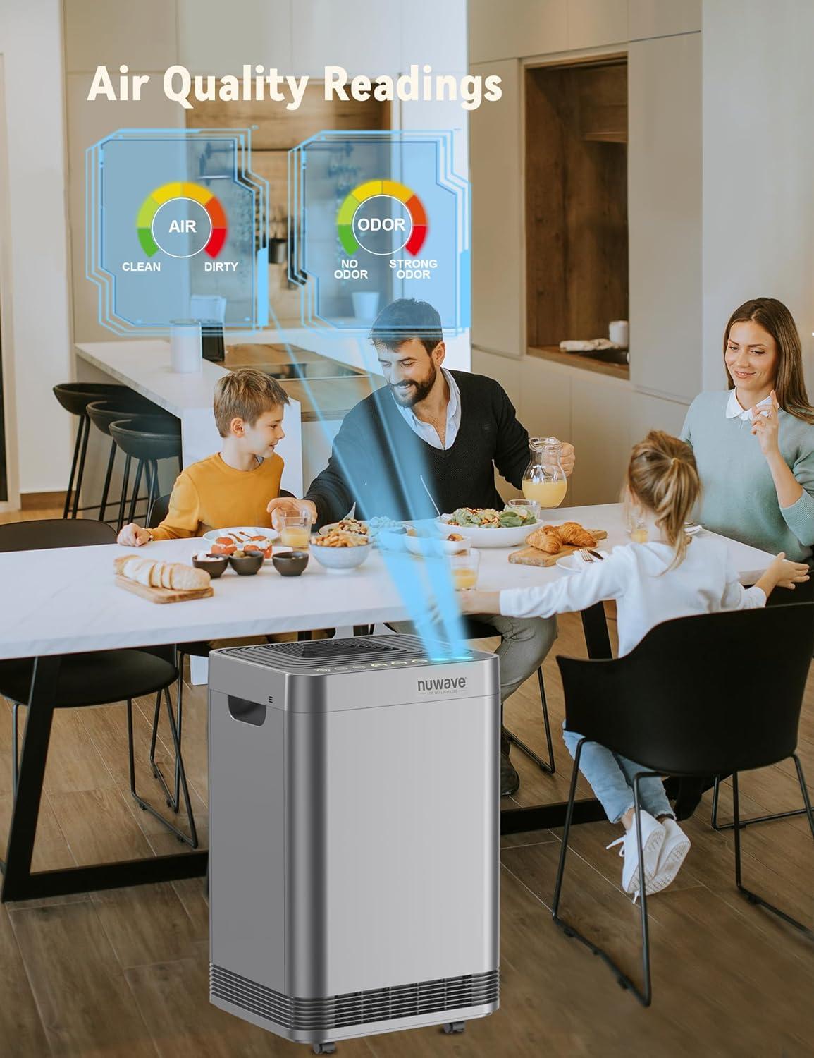 Nuwave Oxypure Smart Air Purifier, 5-Stage Filtration System Contaminants Removed, Nuwave Oxypure Air Purifier, 2,934ft² Spaces in 60 Minutes, Home, Large