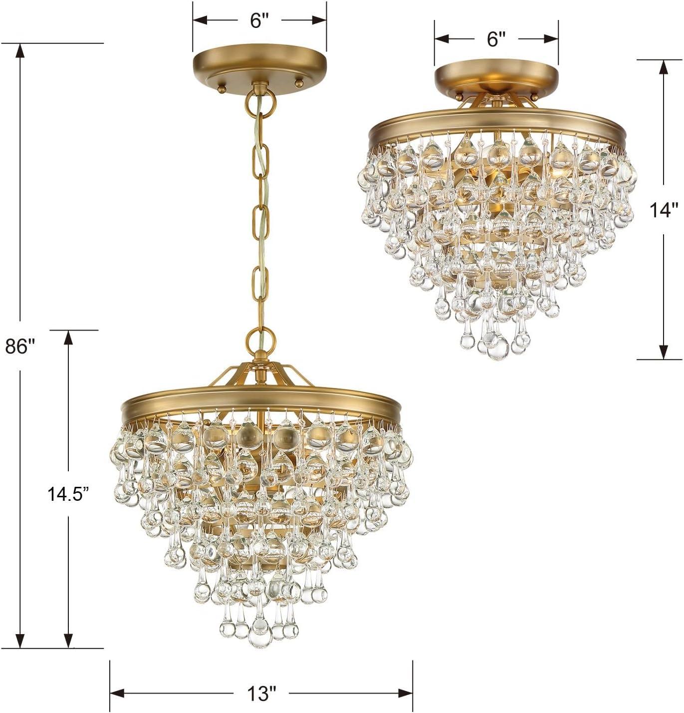 Vibrant Gold Mini Chandelier with Crystal Accents