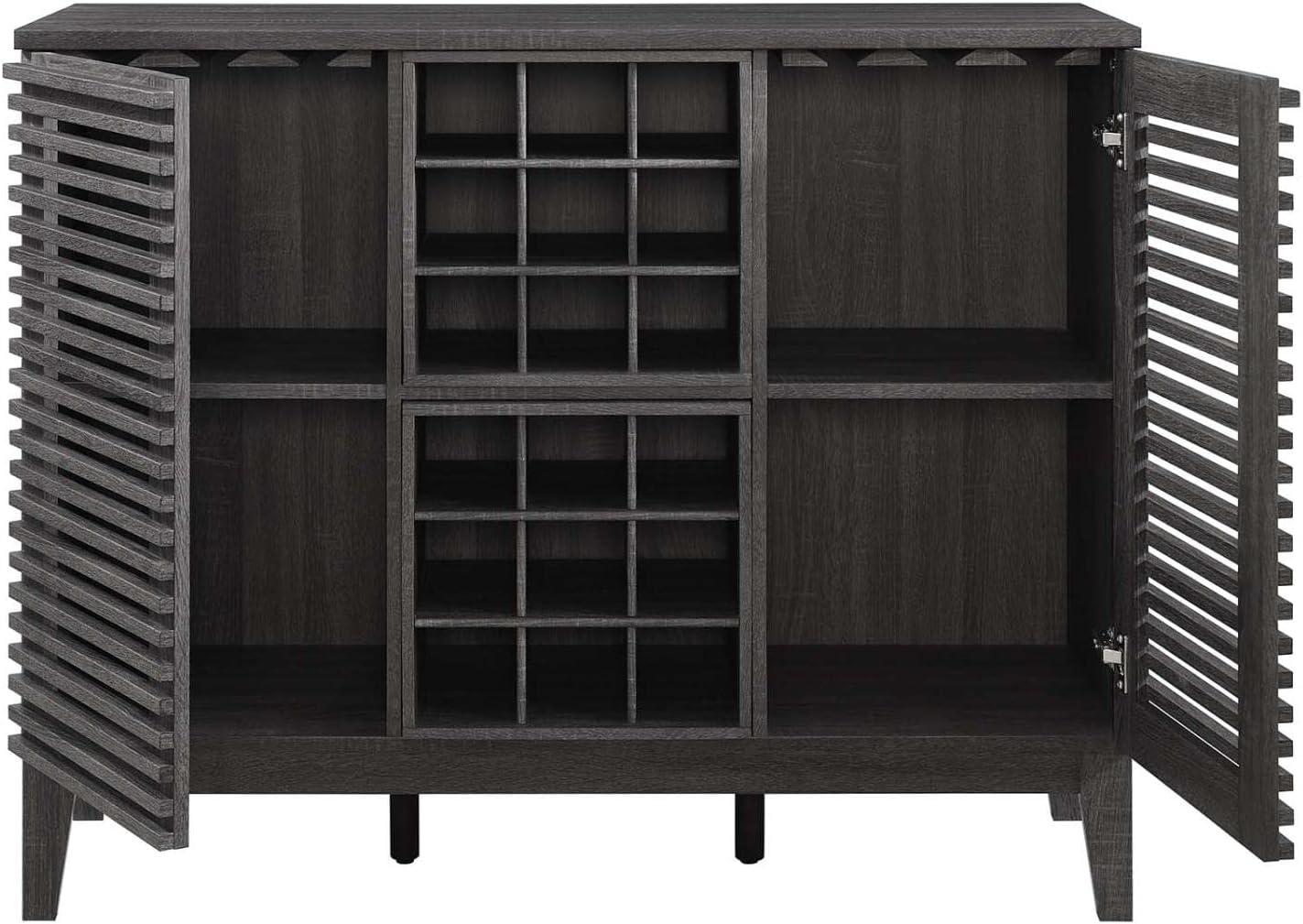 Modway Render Bar Cabinet in Charcoal