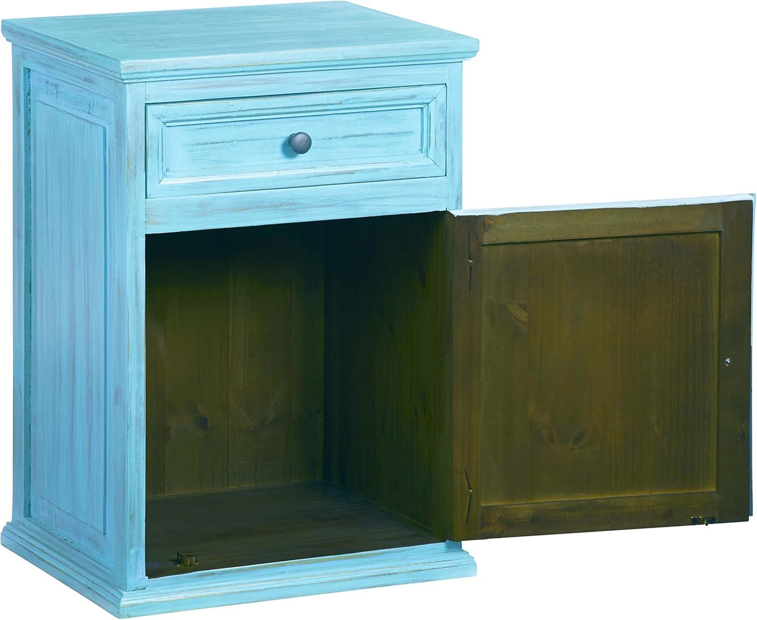 Progressive Furniture Liza Wood Nightstand in Antique Turquoise Blue