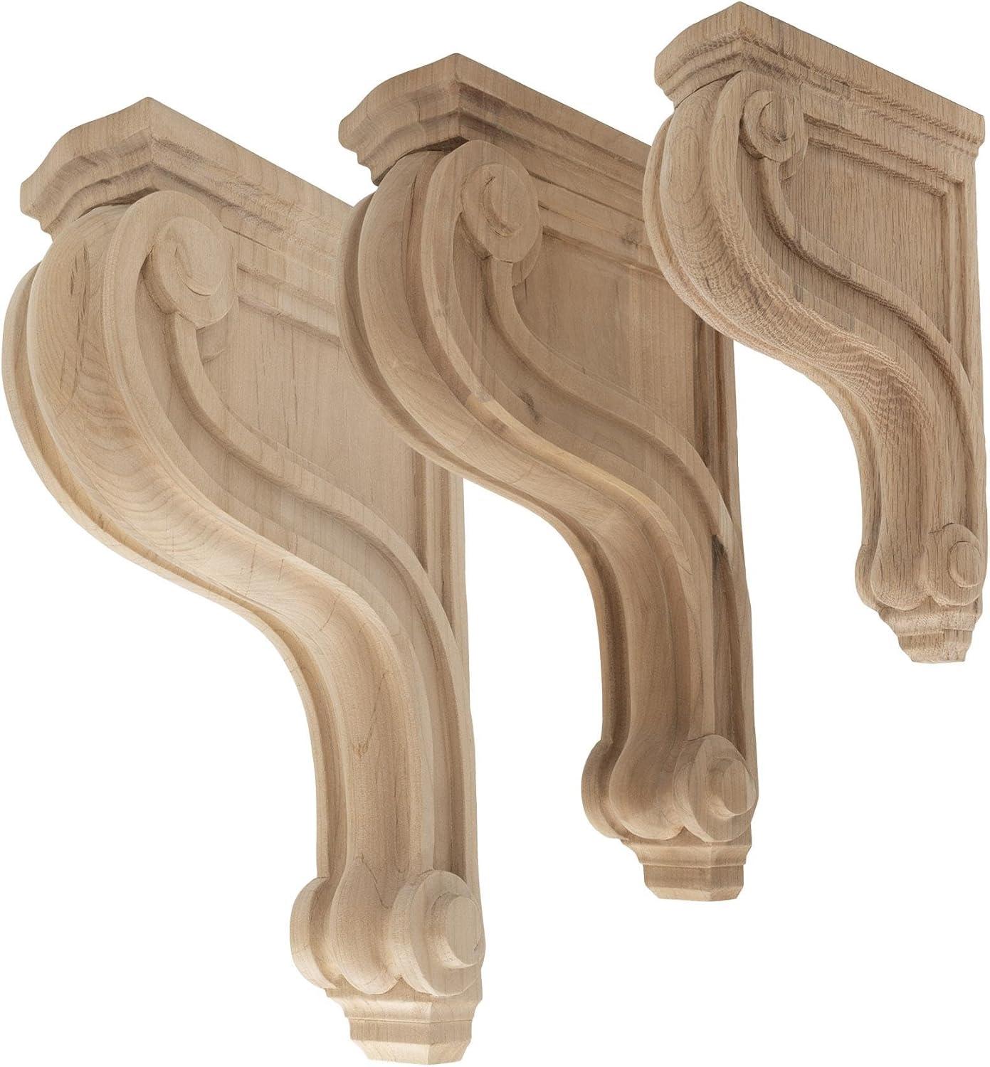 Architectural Products by Outwater L.L.C. 8 in x 2 in x 4-3/4 in Unfinished Small Solid Classic Traditional Plain Wood Corbel