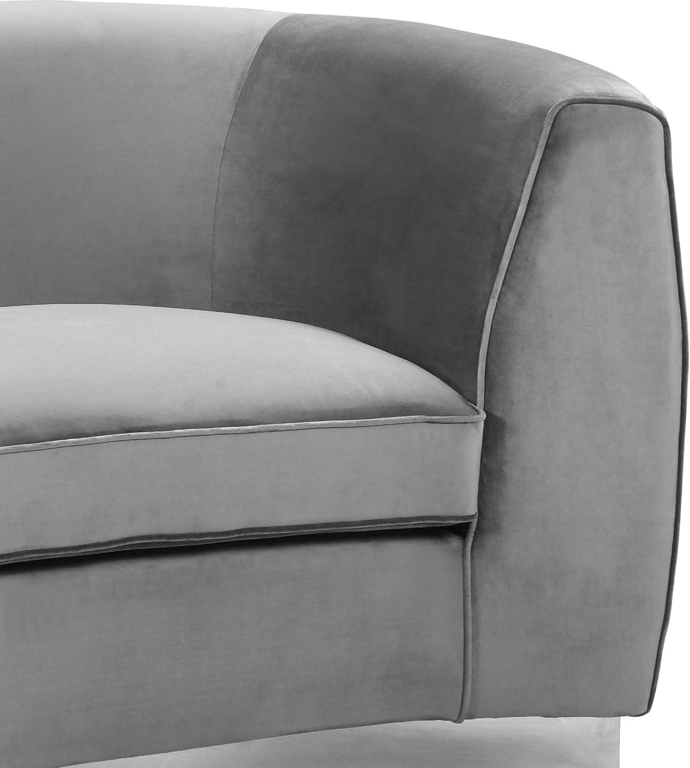 Meridian Furniture Julian Grey Velvet Loveseat