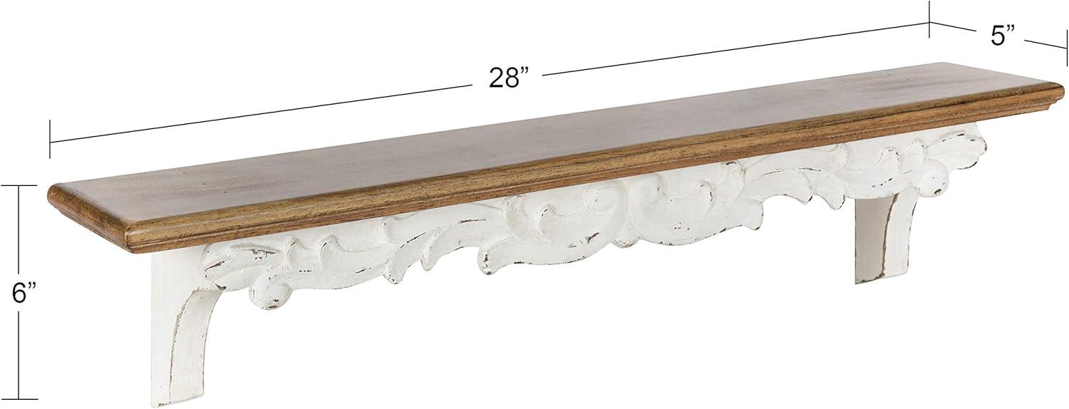 28" x 6" Abberly Wood Decorative Wall Shelf Rustic Brown - Kate & Laurel All Things Decor: Artisanal Design, Solid Fir, Vintage Look