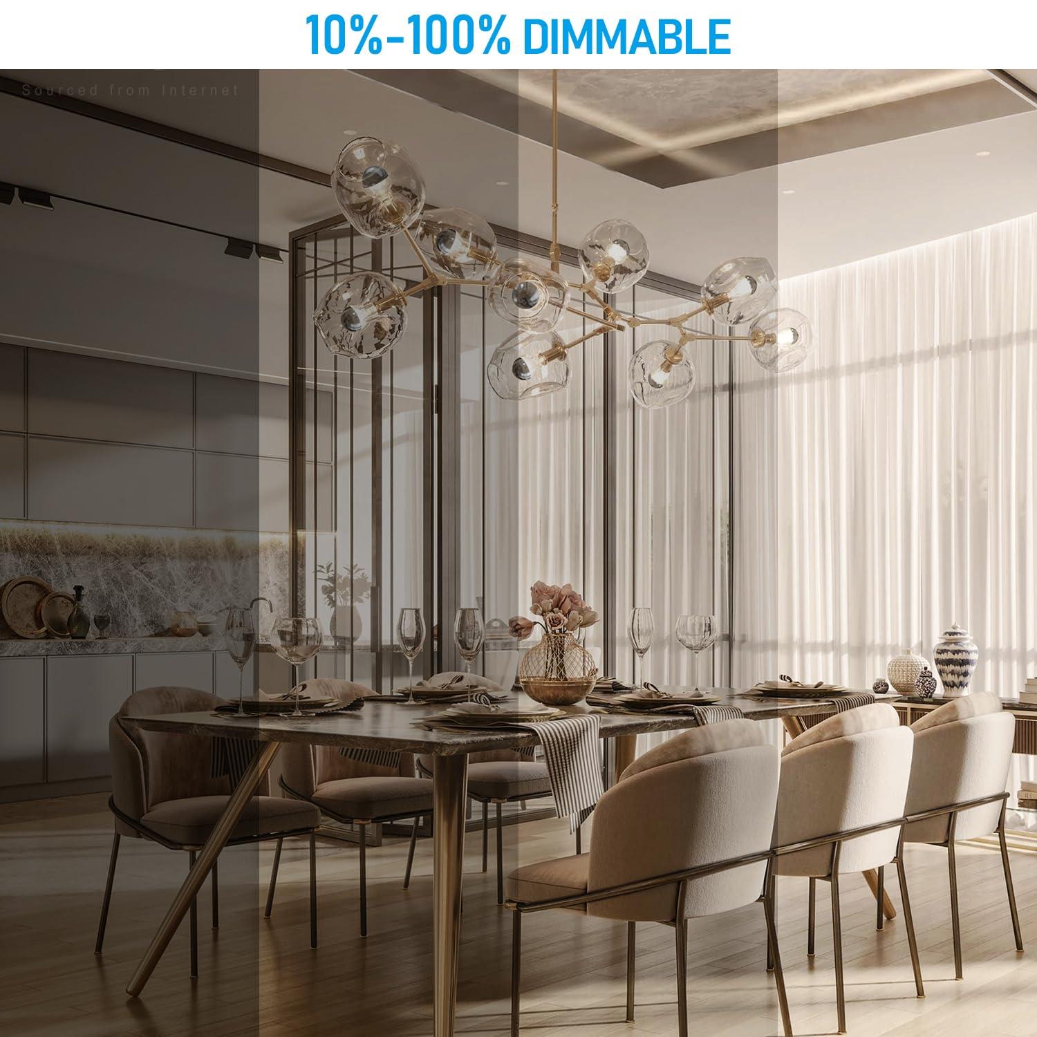 4 Pack A19 LED Dimmable Light Bulb, 4.5W(40W Eqv.), Anti Glare Half Chrome Bulbs, UL Listed, E26 Base, Vintage Edison Bulb for Bedroom, Kitchen, 2700K Soft White