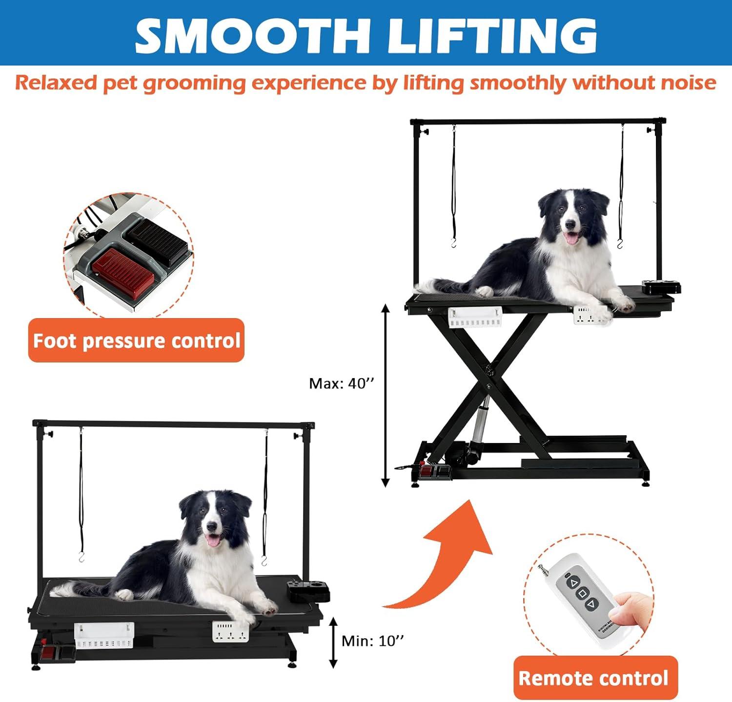 babevy 50'' Electric Dog Grooming Table, Heavy Duty, Height Adjustable Pet Grooming Table | Wayfair