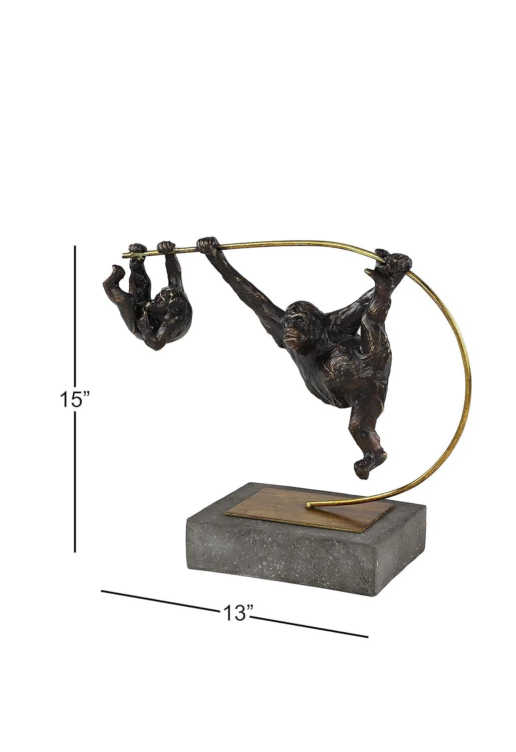 9" x 15" Black Polystone People Sculpture, by DecMode