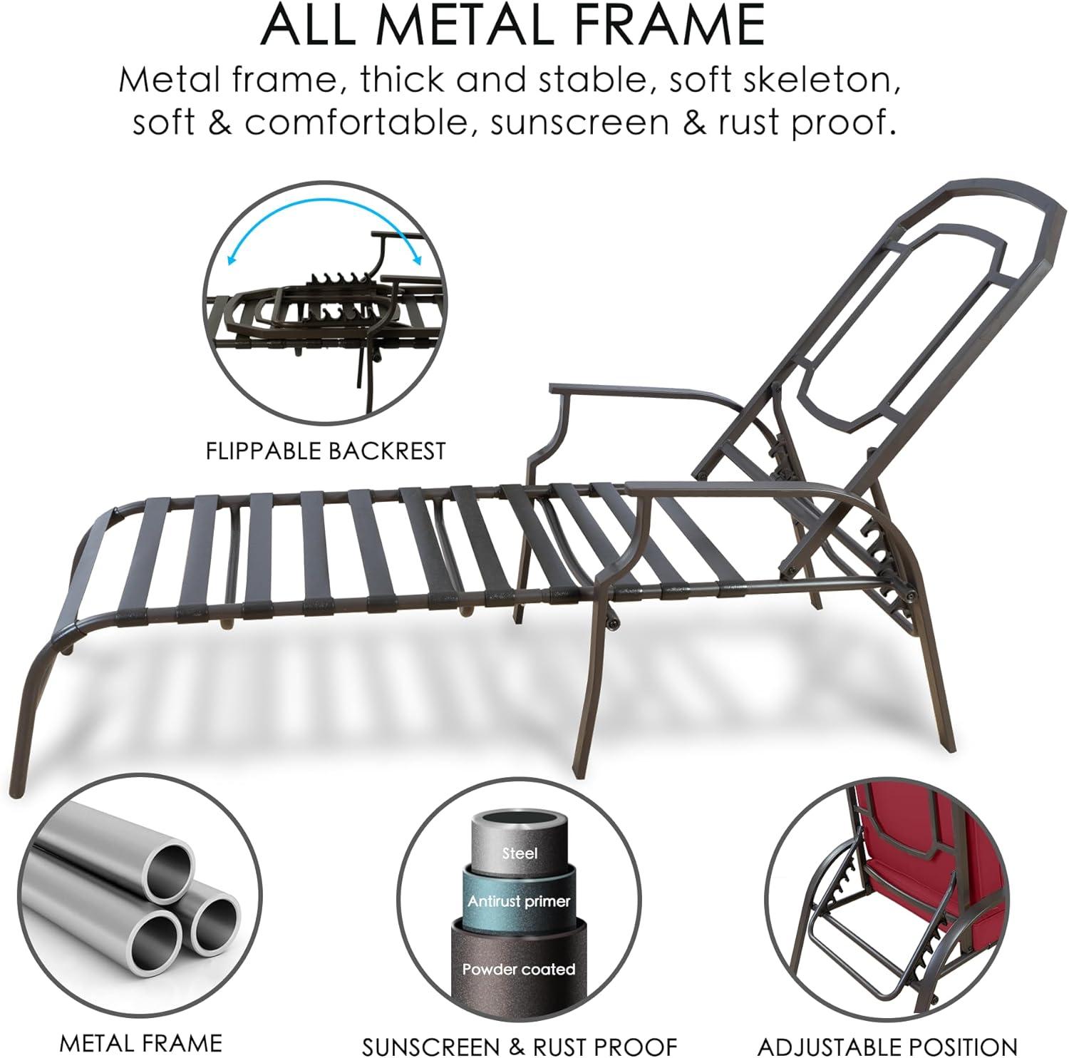 Maya Chaise Lounge - Outdoor Patio Recliner Chair, Comfortable Patio Lounge Chair