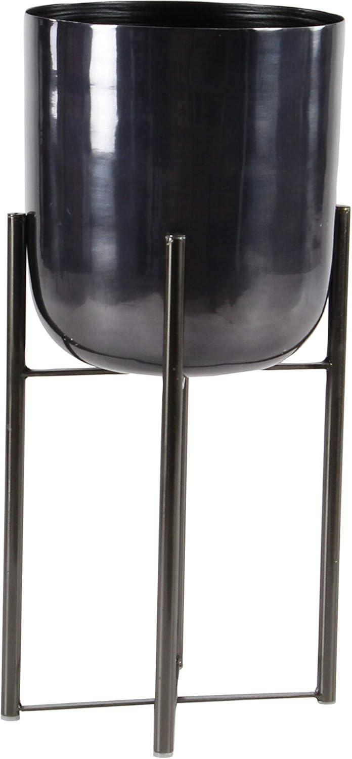 CosmoLiving by Cosmopolitan 2 - Piece Metal Dome Indoor Outdoor Planter with Removable Stand Set