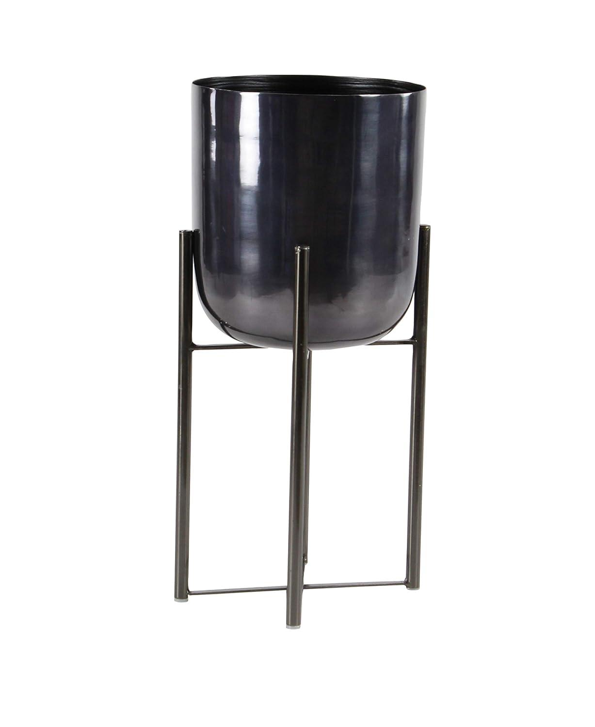 CosmoLiving by Cosmopolitan 2 - Piece Metal Dome Indoor Outdoor Planter with Removable Stand Set